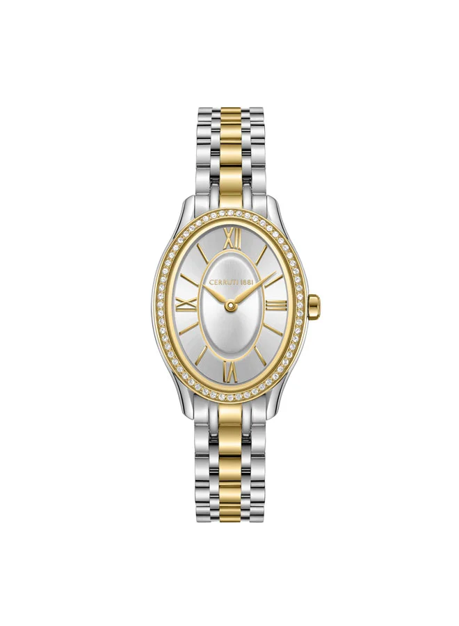 Brescia Silver Dial Stainless Steel Bracelet Analog Watch for Women, 26.5mm